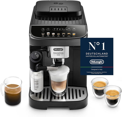 Magnifica Evo ECAM292.81.B-Perfetto Kaffeevollautomat 7 One-Touch-Getränke,Cappuccino,Espresso Kaffeemaschine,Soft-Touch-Bedienfeld,Schwarz
